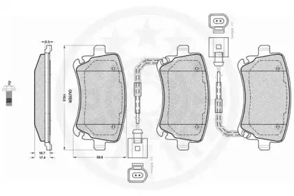 Комплект тормозных колодок, дисковый тормоз OPTIMAL купить