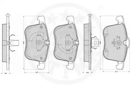 Комплект тормозных колодок, дисковый тормоз OPTIMAL купить