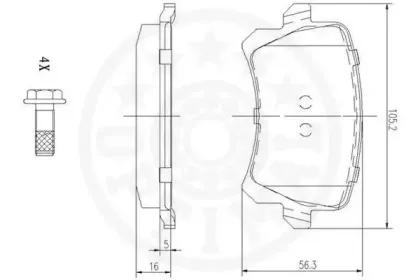 Комплект тормозных колодок, дисковый тормоз OPTIMAL купить