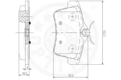 Комплект тормозных колодок, дисковый тормоз OPTIMAL купить