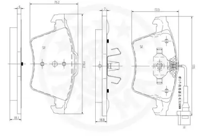 Комплект тормозных колодок, дисковый тормоз OPTIMAL купить