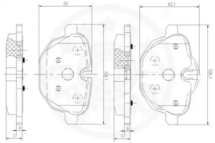Комплект тормозных колодок, дисковый тормоз OPTIMAL купить