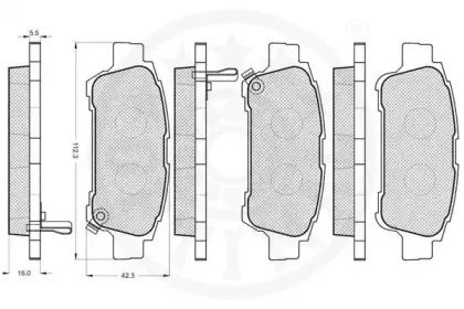 Комплект тормозных колодок, дисковый тормоз OPTIMAL купить