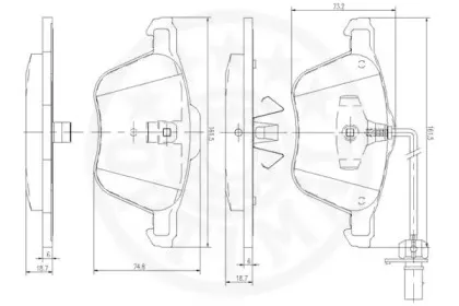Комплект тормозных колодок, дисковый тормоз OPTIMAL купить