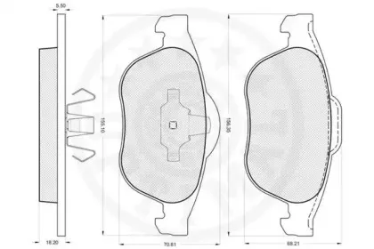 Комплект тормозных колодок, дисковый тормоз OPTIMAL купить