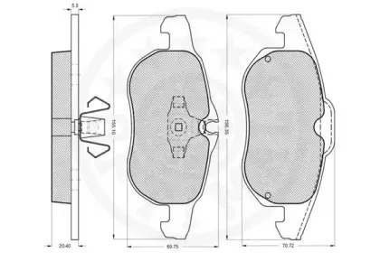Комплект тормозных колодок, дисковый тормоз OPTIMAL купить
