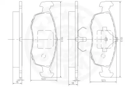Комплект тормозных колодок, дисковый тормоз OPTIMAL купить