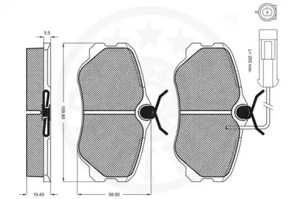 Комплект тормозных колодок, дисковый тормоз OPTIMAL купить