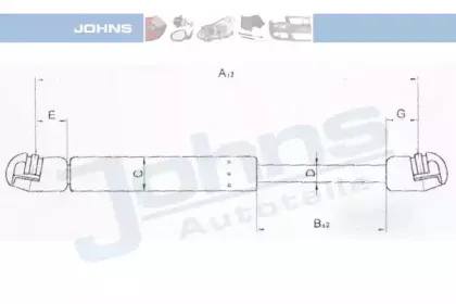 Газовая пружина, крышка багажник JOHNS купить
