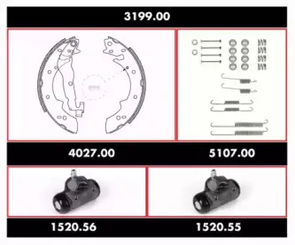 Комплект тормозов, барабанный тормозной механизм ROADHOUSE купить