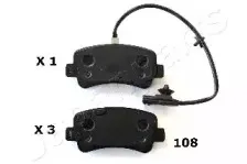 Комплект тормозных колодок, дисковый тормоз JAPANPARTS купить