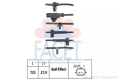 Датчик, частота вращения колеса FACET купить