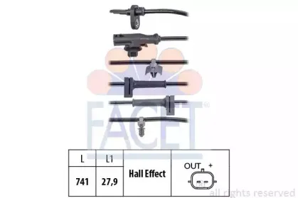 Датчик, частота вращения колеса FACET купить