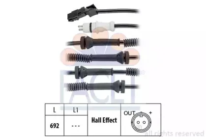 Датчик, частота вращения колеса FACET купить