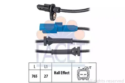 Датчик, частота вращения колеса FACET купить