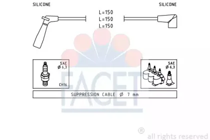 Комплект проводов зажигания FACET купить