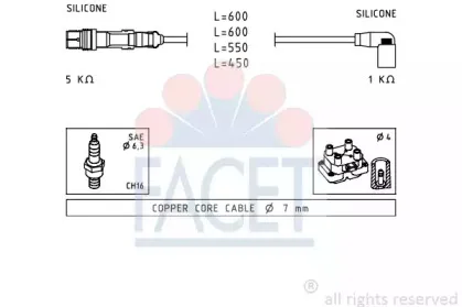 Комплект проводов зажигания FACET купить