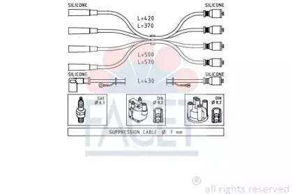 Комплект проводов зажигания FACET купить