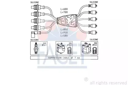 Комплект проводов зажигания FACET купить