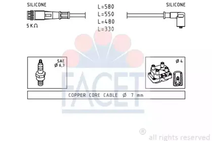Комплект проводов зажигания FACET купить