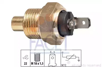 Датчик, температура охлаждающей жидкости FACET купить