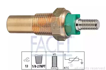 Датчик, температура охлаждающей жидкости FACET купить