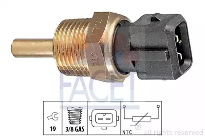 Датчик, температура охлаждающей жидкости FACET купить