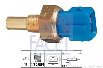 Датчик, температура охлаждающей жидкости FACET купить