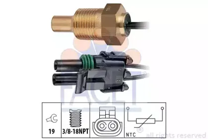 Датчик, температура охлаждающей жидкости FACET купить