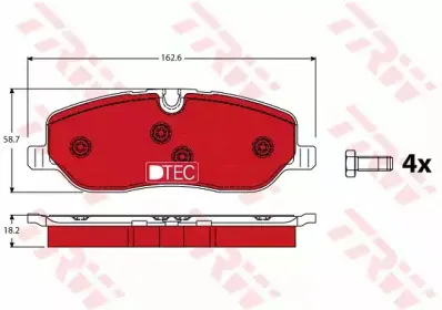 Комплект тормозных колодок, дисковый тормоз TRW купить