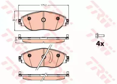 Колодки гальмівні дискові TRW купить