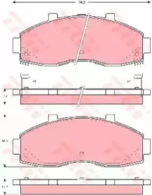 Комплект тормозных колодок, дисковый тормоз TRW купить