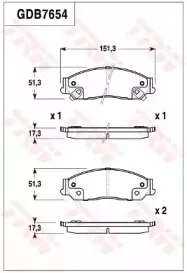 Комплект тормозных колодок, дисковый тормоз TRW купить