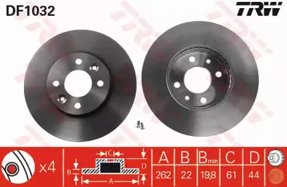 Комплект тормозов, дисковый тормозной механизм TRW купить