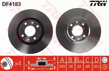 Комплект тормозов, дисковый тормозной механизм TRW купить
