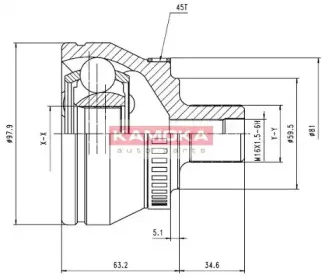 Шарнирный комплект, приводной вал KAMOKA купить