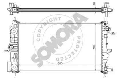 Радиатор, охлаждение двигателя SOMORA купить