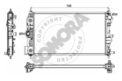 Радиатор, охлаждение двигателя SOMORA купить