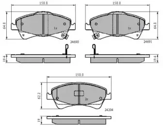 Комплект тормозных колодок, дисковый тормоз NATIONAL купить