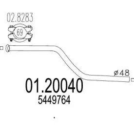 Труба выхлопного газа MTS купить