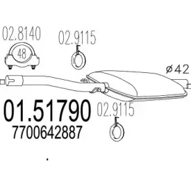 Предглушитель выхлопных газов MTS купить