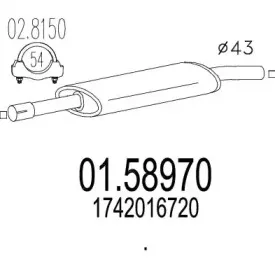 Средний глушитель выхлопных газов MTS купить
