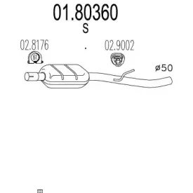 Средний глушитель выхлопных газов MTS купить