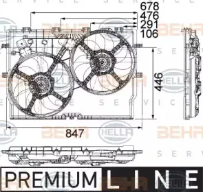 Вентилятор, охлаждение двигателя HELLA купить
