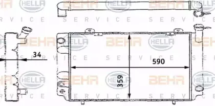 Радиатор, охлаждение двигателя HELLA купить