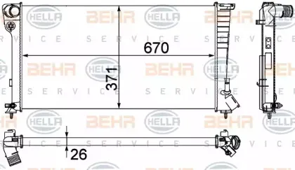 Радиатор, охлаждение двигателя HELLA купить