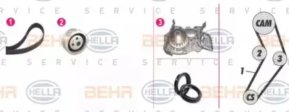 Водяной насос + комплект зубчатого ремня HELLA купить