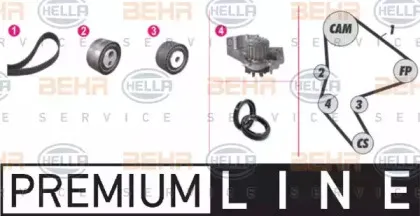 Водяной насос + комплект зубчатого ремня HELLA купить