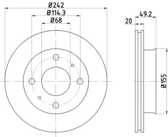 Тормозной диск HELLA купить