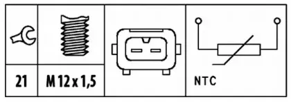 Датчик, температура охлаждающей жидкости HELLA купить